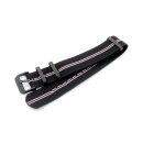 Elastic Nato Nylon Flex-Uhrenarmband Modell Oneflex-P schwarz-weiß-rot 20 mm