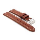 Easy-Klick Kalbsleder Flieger Uhrenarmband Modell Belgrad rot-braun 24 mm