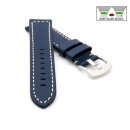 Easy-Klick Kalbsleder Flieger Uhrenarmband Modell Belgrad dunkel-blau 24 mm