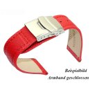 Französisches Kalbsleder Uhrenarmband Modell Basel-FS schwarz-WN 20 mm