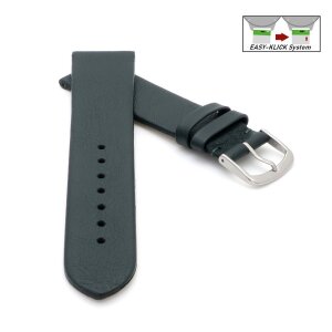 Feines Easy-Klick Leder-Uhrenarmband Modell Basel-NL dunkel-grün 20 mm