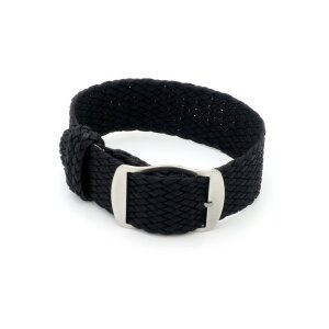 Perlon Durchzugs-Uhrenarmband Modell Robby-Premier schwarz 14 mm