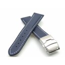 Französisches Kalbsleder Uhrenarmband Modell Basel-FS blau-WN 20 mm