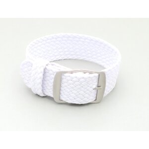 Perlon Durchzugs-Uhrenarmband Modell Robby-Premier weiß 14 mm