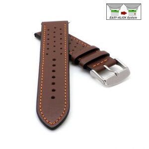Rallye Easy-Klick Sattelleder Uhrenarmband Modell Triumph mocca-orange 18 mm