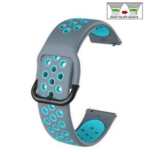Easy-Klick Silikon Uhrenarmband Modell Palermo-XS grau-blau 20 mm komp. Samsung