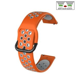 Easy-Klick Silikon Uhrenarmband Modell Palermo-XS orange-grau 20 mm komp. Samsung