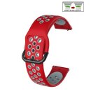 Easy-Klick Silikon Uhrenarmband Modell Palermo rot-grau...