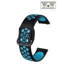 Easy-Klick Silikon Uhrenarmband Modell Palermo schwarz-blau 22 mm komp. Samsung