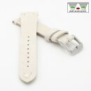 Feines Easy-Klick  Velours-Leder Uhrenarmband Modell Rolly perle-creme 18 mm