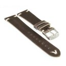 Feines Easy-Klick  Velours-Leder Uhrenarmband Modell Rolly mocca 19/16 mm