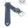 Feines Easy-Klick  Velours-Leder Uhrenarmband Modell Rolly blau 20/16 mm