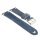 Feines Easy-Klick  Velours-Leder Uhrenarmband Modell Rolly blau 20/16 mm
