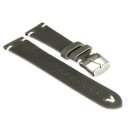 Feines Easy-Klick  Velours-Leder Uhrenarmband Modell Rolly grün 20/16 mm