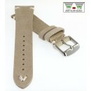 Feines Easy-Klick  Velours-Leder Uhrenarmband Modell Rolly beige-creme 22/18 mm