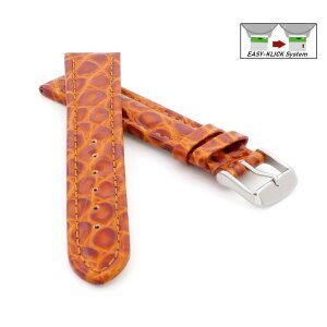 Easy-Klick Kroko-Alligator Uhrenarmband Modell African-DS cognac 22 mm