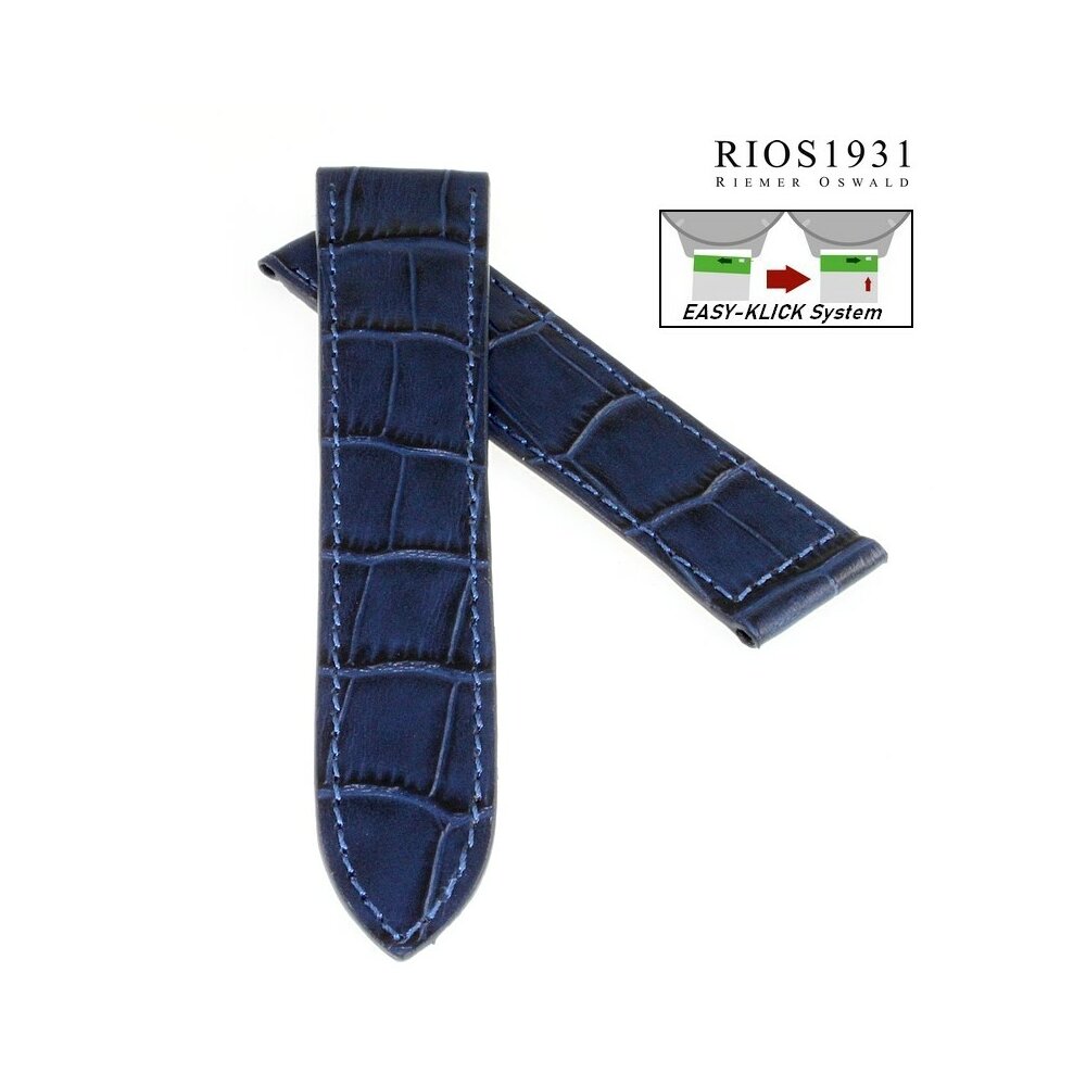 RARITÄT ORIGINAL UHRENARMBAND Von Camel 30mm Leder Blue Blau Curved