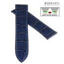 Easy-Klick Alligator Ersatz-Uhrenarmband für Cartier Tank blau 16/14 mm für Faltschließe