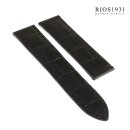 Easy-Klick Alligator Ersatz-Uhrenarmband für Cartier Tank schwarz 18/16 mm für Faltschließe, Herrenlänge