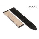 Easy-Klick Alligator Ersatz-Uhrenarmband für Cartier Tank schwarz 18/16 mm für Faltschließe, Herrenlänge