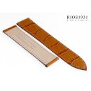Easy-Klick Alligator Ersatz-Uhrenarmband für Cartier Tank cognac 18/16 mm für Faltschließe, Herrenlänge