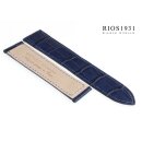 Easy-Klick Alligator Ersatz-Uhrenarmband für Cartier Tank blau 20/18 mm für Faltschließe, Herrenlänge