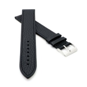 Superlanges Kalbsleder Uhrenarmband Modell Kuba-XXL schwarz 20 mm