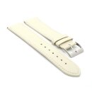 Feines flaches Kalbsleder Uhrenarmband Modell Kuba-NL creme-beige 12 mm