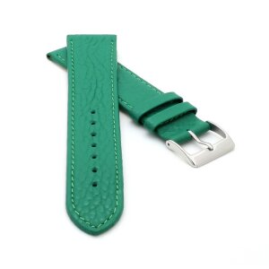 Feines flaches Kalbsleder Uhrenarmband Modell Kuba-NL gras-grün 12 mm