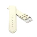 Feines flaches Kalbsleder Uhrenarmband Modell Kuba-NL creme-beige 14 mm