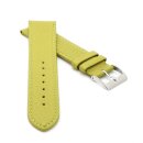 Feines flaches Kalbsleder Uhrenarmband Modell Kuba-NL limette-gelb 14 mm