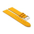 Feines flaches Kalbsleder Uhrenarmband Modell Kuba-NL senf-gelb 14 mm