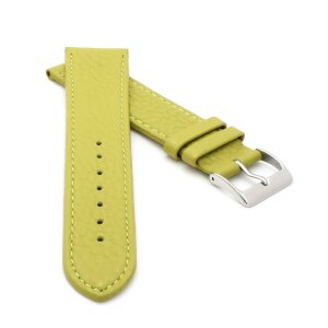 Feines flaches Kalbsleder Uhrenarmband Modell Kuba-NL limette-gelb 16 mm