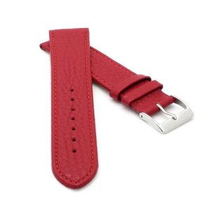 Feines flaches Kalbsleder Uhrenarmband Modell Kuba-NL dunkel-rot 16 mm