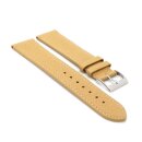 Feines flaches Kalbsleder Uhrenarmband Modell Kuba-NL vanille-beige 18 mm