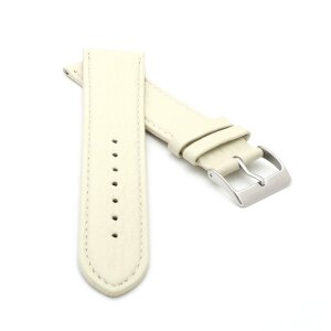 Feines flaches Kalbsleder Uhrenarmband Modell Kuba-NL creme-beige 18 mm