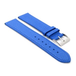 Feines flaches Kalbsleder Uhrenarmband Modell Kuba-NL meer-blau 18 mm