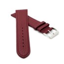 Feines flaches Kalbsleder Uhrenarmband Modell Kuba-NL bordeaux-rot 18 mm