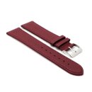 Feines flaches Kalbsleder Uhrenarmband Modell Kuba-NL bordeaux-rot 20 mm