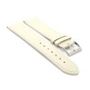 Feines flaches Kalbsleder Uhrenarmband Modell Kuba-NL creme-beige 22 mm