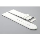 Feines flaches Kalbsleder Uhrenarmband Modell Kuba-NL weiß 14 mm