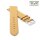 Feines flaches Easy-Klick Kalbsleder Uhrenarmband Modell Kuba-NL vanille-beige 12 mm