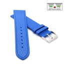 Feines flaches Easy-Klick Kalbsleder Uhrenarmband Modell Kuba-NL meer-blau 12 mm