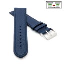 Feines flaches Easy-Klick Kalbsleder Uhrenarmband Modell Kuba-NL dunkel-blau 12 mm