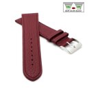 Feines flaches Easy-Klick Kalbsleder Uhrenarmband Modell Kuba-NL bordeaux-rot 12 mm