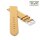 Feines flaches Easy-Klick Kalbsleder Uhrenarmband Modell Kuba-NL vanille-beige 14 mm