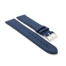 Feines flaches Easy-Klick Kalbsleder Uhrenarmband Modell Kuba-NL dunkel-blau 14 mm