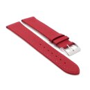 Feines flaches Easy-Klick Kalbsleder Uhrenarmband Modell Kuba-NL dunkel-rot 14 mm