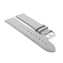 Feines flaches Easy-Klick Kalbsleder Uhrenarmband Modell Kuba-NL hell-grau 18 mm