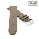 Feines flaches Easy-Klick Kalbsleder Uhrenarmband Modell Kuba-NL taupe-braun 18 mm